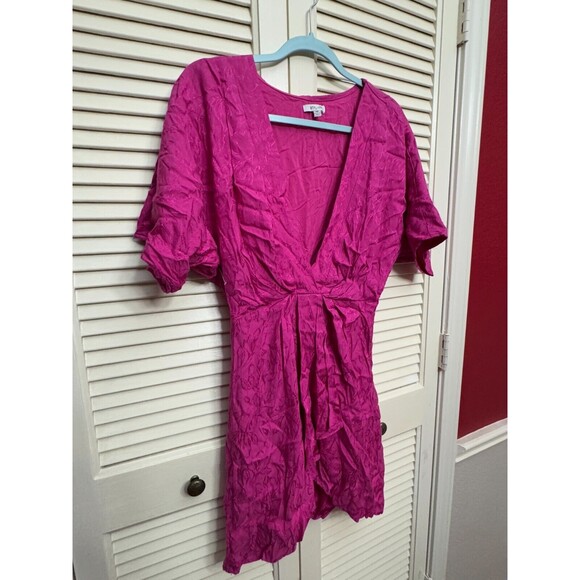 BTFL-LIFE Candra Floral Jacquard Kimono Sleeve Dress Pink Size XS - Picture 6 of 6